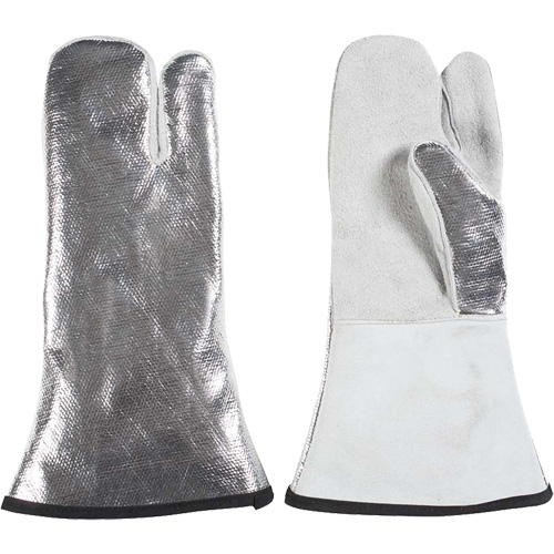 Mitaine &agrave; 3 doigts r&eacute;sistant &agrave; la chaleur, Aluminis&eacute;/Kevlar/Cuir, Taille unique, Prot&egrave;ge jusqu'&agrave; 650°F (343°C) OSI Industrial Sales