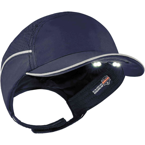 Skullerz&reg; 8965 Lightweight Bump Cap Hat with LED Lighting, Navy Blue OSI Industrial Sales