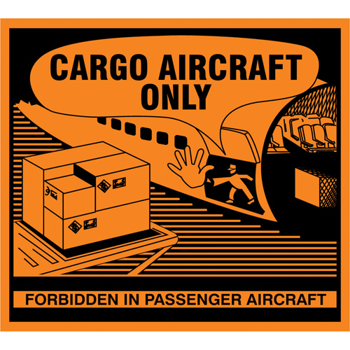 &eacute;tiquettes de manutention Cargo Aircraft Only, 4-3/4" lo x 4-1/4" la, Orange OSI Industrial Sales