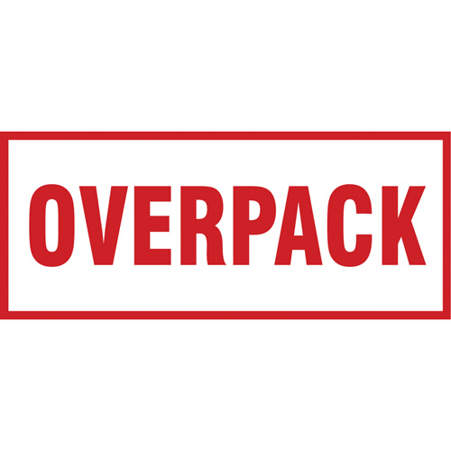 &eacute;tiquette de manutention Overpack, 6" lo x 2-1/2" la, Rouge/blanc OSI Industrial Sales