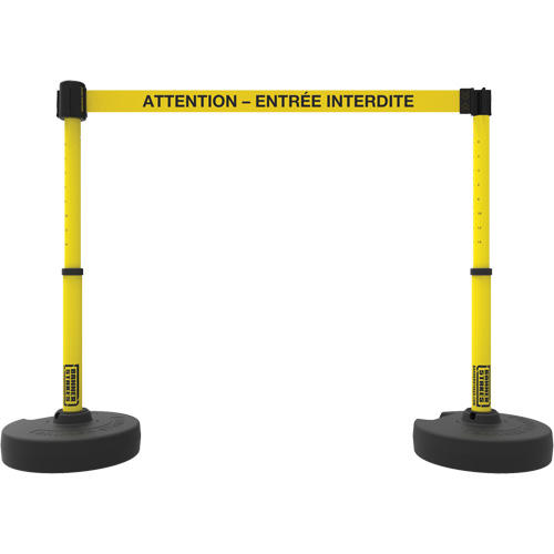 Plus Barrier Post Set, Plastic, 42" H, Yellow Tape, 15' Tape Length OSI Industrial Sales
