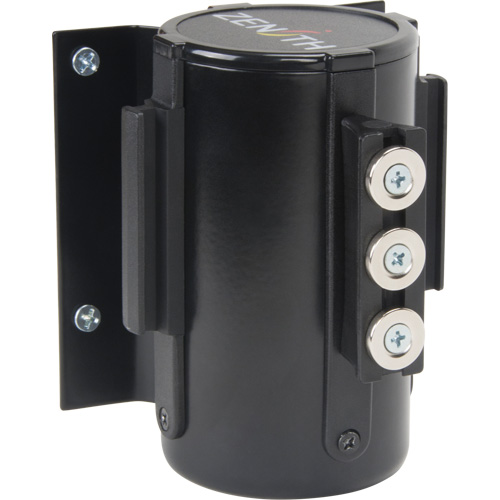 Barri&egrave;re &agrave; fixation murale avec ruban magn&eacute;tique, Acier, Fixation par vis, 12', Ruban Rouge OSI Industrial Sales
