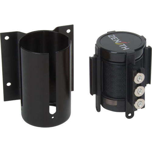 Wall Mount Barrier with Magnetic Tape, Steel, Screw Mount, 12', Black Tape OSI Industrial Sales
