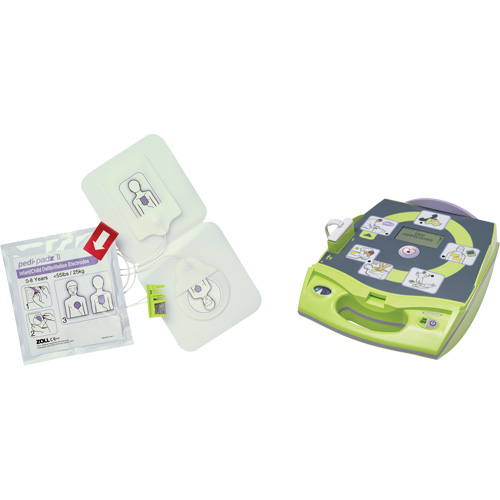 AED Plus&reg; Defibrillator with Bonus Pedi-Padz&reg; II Electrodes, Automatic, English, Class 4 OSI Industrial Sales