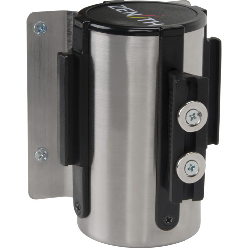 Barri&egrave;re &agrave; fixation murale avec ruban magn&eacute;tique, Acier, Fixation par vis, 7', Ruban Rouge OSI Industrial Sales