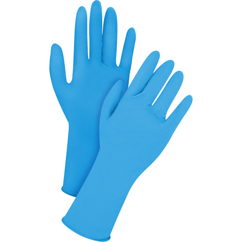 Gants jetables en latex, T-Grand, Latex, 14 mils, Sans poudre, Bleu OSI Industrial Sales