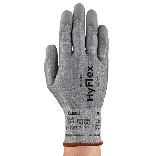 Gants r&eacute;sistant aux coupures HyFlex s&eacute;rie 11-727, Taille 7, Calibre 15, Rev&ecirc;tement Polyur&eacute;thane, Enveloppe en Intercept, ASTM ANSI niveau A2/EN 388 niveau B OSI Industrial Sales