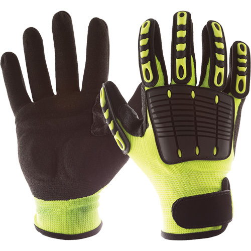Back Tracker Impact Gloves with Back of Hand Protection, Small, Nitrile Palm, Hook & Loop Cuff OSI Industrial Sales