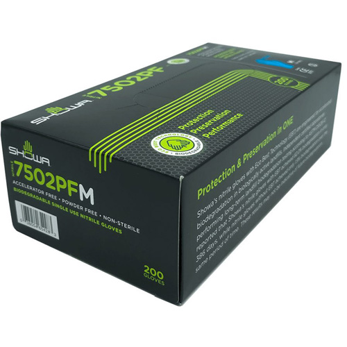 Biodegradable Disposable Gloves, X-Small, Nitrile, 2.5-mil, Powder-Free, Blue OSI Industrial Sales