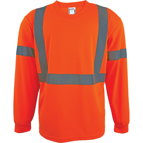 Long Sleeve Safety Shirt, Polyester, 2X-Large, High Visibility Orange OSI Industrial Sales