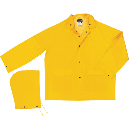 Imperm&eacute;able de s&eacute;rie classique avec capuchon amovible, Polyester/PVC, Grand, Jaune OSI Industrial Sales