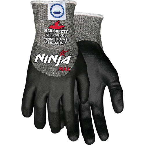 Gants r&eacute;sistant aux coupures Max Ninja, Taille Moyen, Calibre 10, Rev&ecirc;tement Bipolym&egrave;re, Enveloppe en Dyneema, ASTM ANSI niveau A3 OSI Industrial Sales