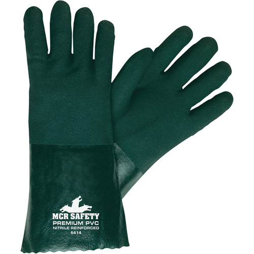 Gants r&eacute;sistants aux produits chimiques, Taille Grand, 14" lo, PVC, Doublure en Jersey OSI Industrial Sales