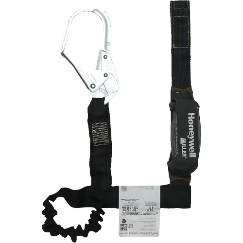 Longe avec amortisseur de choc r&eacute;sistante &agrave; l'arc &eacute;lectrique Miller, 6', Point d'ancrage &agrave; Crochet pour &eacute;chafaudage, Boucle d'&eacute;tranglement aux jambes, Kevlar OSI Industrial Sales
