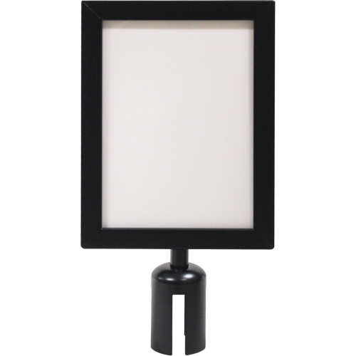 Cadre d'enseigne pour poteau de barri&egrave;re pour le contr&ocirc;le des foules, Noir OSI Industrial Sales