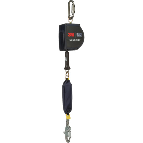 Cordage de s&eacute;curit&eacute; autor&eacute;tractable allong&eacute; Nano-Lok, 15', Acier inoxydable, Pivotant OSI Industrial Sales