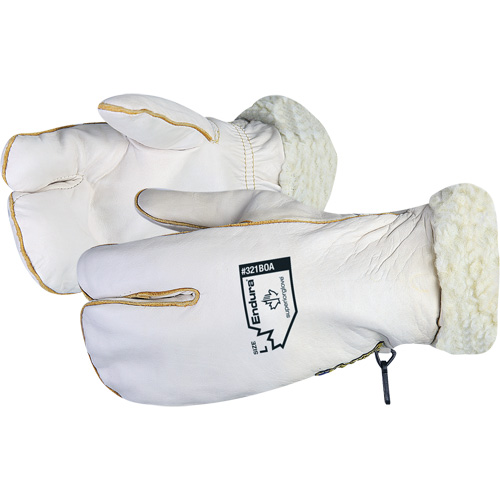 Mitaine d'hiver Endura en cuir fleur de vache avec doublure de velours acrylique, Taille Grand, Mitaine OSI Industrial Sales