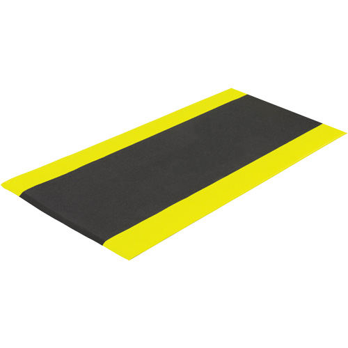 Airsoft Anti-Fatigue Mat, Pebbled, 3' x 5' x 3/8", Black/Yellow, PVC Sponge OSI Industrial Sales