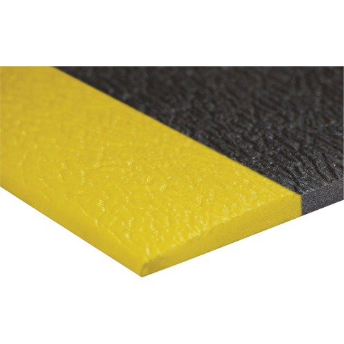 Airsoft Anti-Fatigue Mat, Pebbled, 3' x 5' x 3/8", Black/Yellow, PVC Sponge OSI Industrial Sales