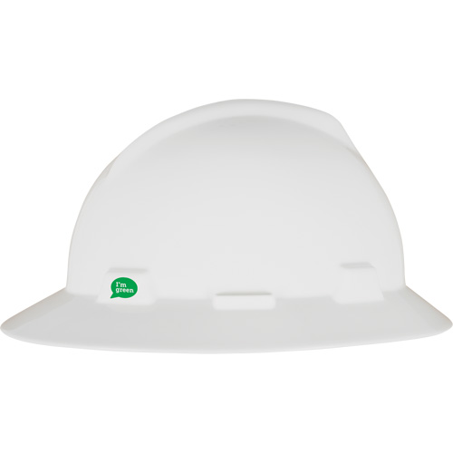 Casque de s&eacute;curit&eacute; &agrave; bord complet V-Gard GREEN avec fentes, R&eacute;pond aux normes CSA type 1, Suspension Rochet OSI Industrial Sales
