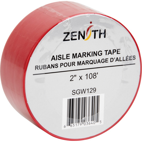 Ruban pour marquage d'all&eacute;es, 2" x 108', PVC, Rouge OSI Industrial Sales
