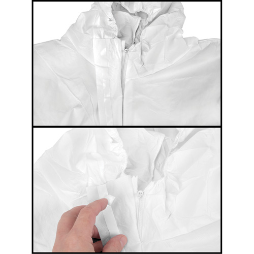 Combinaisons &agrave; capuchon de premi&egrave;re qualit&eacute;, 3T-Grand, Blanc, Microporeux OSI Industrial Sales