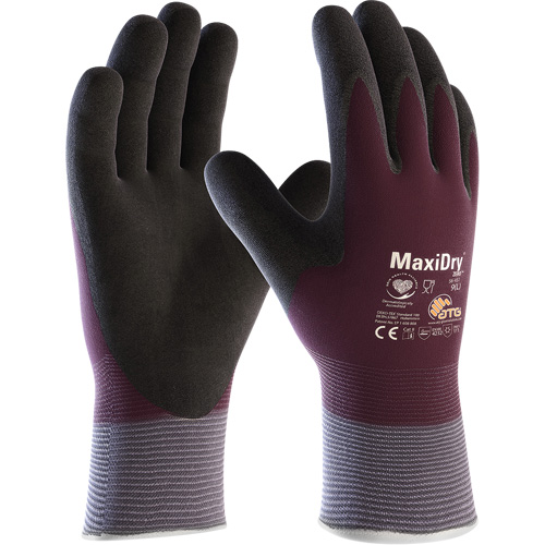 ATG MaxiDry&reg; Zero Coated Gloves with Thermal Lining, Small, Foam Nitrile Coating, 15 Gauge, Nylon/Spandex Shell OSI Industrial Sales