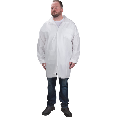 Protective Lab Coat, Microporous, White, Medium OSI Industrial Sales
