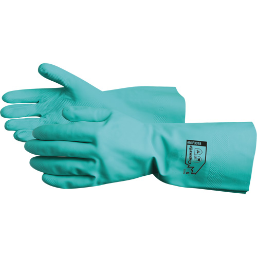 Chemstop Chemical Resistant Gloves, Size 7, 12" L, Nitrile, Flock-Lined Inner Lining, 15-mil OSI Industrial Sales