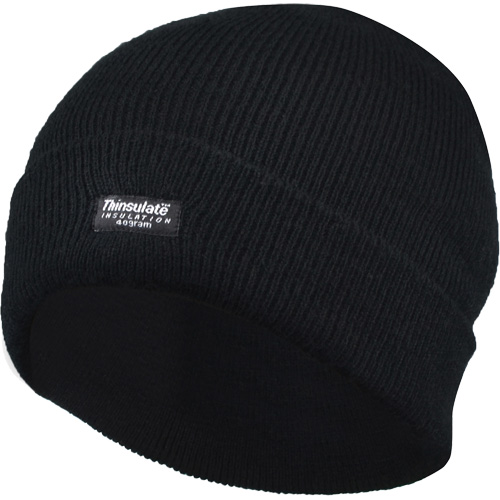 Tuque doubl&eacute;e &agrave; rebord, Doublure en Thinsulate, Taille unique, Noir OSI Industrial Sales