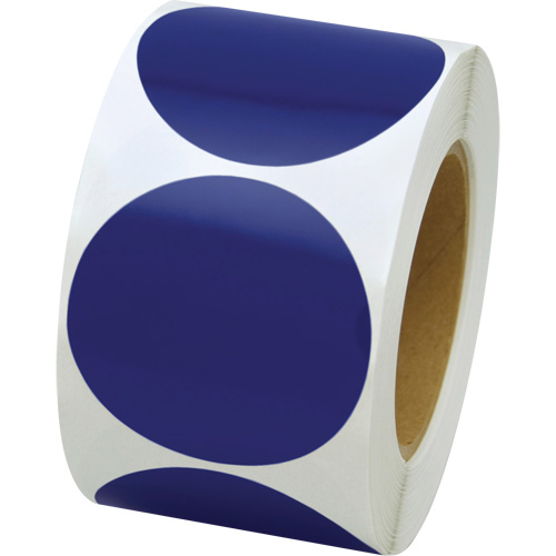 Pastilles de marquage color&eacute;es, Cercle, 3" lo x 3" la, Bleu, Vinyle OSI Industrial Sales
