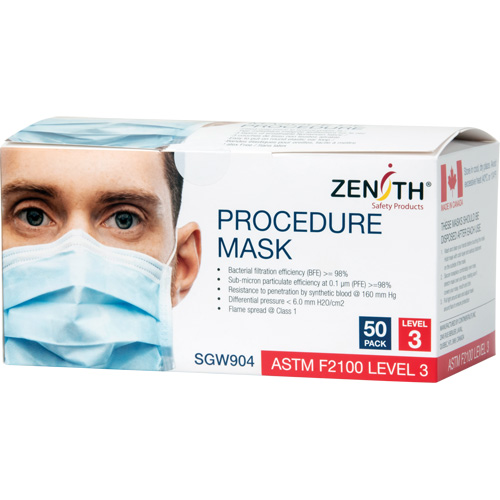 Disposable Procedure Face Masks, ASTM F2100 Level 3, Class 1 OSI Industrial Sales