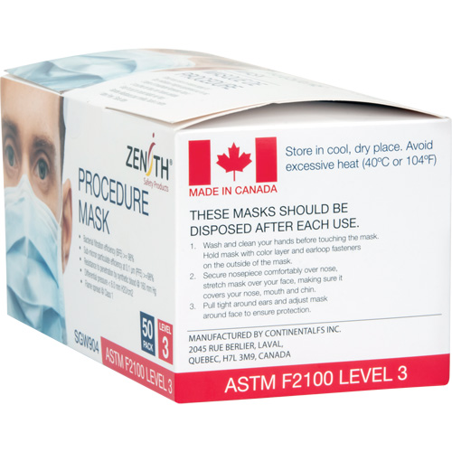 Disposable Procedure Face Masks, ASTM F2100 Level 3, Class 1 OSI Industrial Sales
