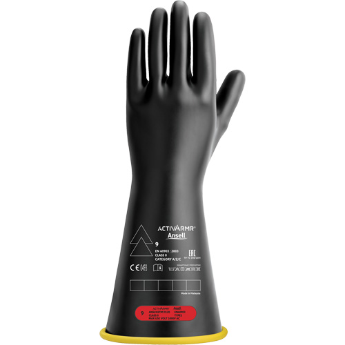 Gants isolants en caoutchouc naturel, ASTM classe 0, Taille 7, 14" lo OSI Industrial Sales