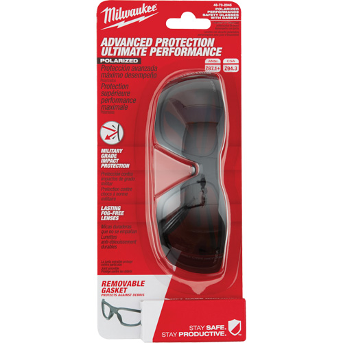 Performance Safety Glasses with Gasket, Black Lens, Polarized, Meets/Exceeds CSA Z94.3 OSI Industrial Sales