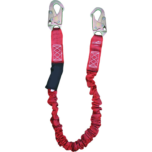 ShockSorb Internal Shock Lanyard, 6', Snap Hook Center, Snap Hook Leg Ends, Polyester OSI Industrial Sales