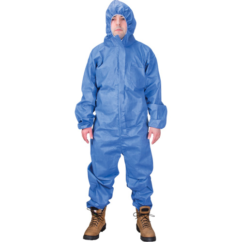 Hooded Coveralls, Medium, Blue, SMS OSI Industrial Sales