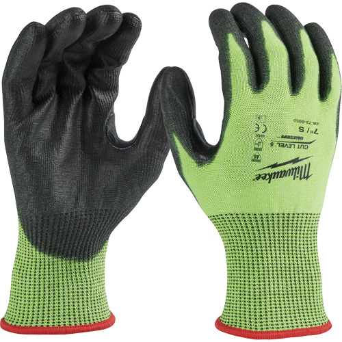 Gants &agrave; haute visibilit&eacute; enduits par trempage, Taille Petit, Calibre 15, Rev&ecirc;tement Polyur&eacute;thane, Enveloppe en Poly&eacute;thyl&egrave;ne, ASTM ANSI niveau A5 OSI Industrial Sales