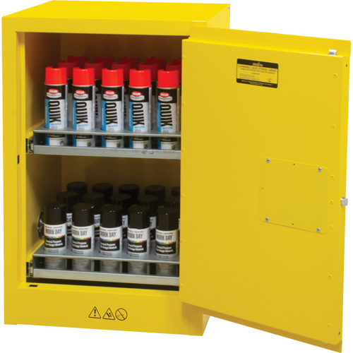 Flammable Aerosol Storage Cabinet, 12 gal., 1 Door, 23" W x 35" H x 18" D OSI Industrial Sales