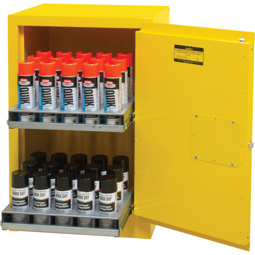 Flammable Aerosol Storage Cabinet, 12 gal., 1 Door, 23" W x 35" H x 18" D OSI Industrial Sales