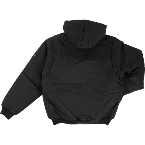 Blouson d'aviateur en toile lourde avec capuchon, Hommes, Moyen (grande taille), Noir OSI Industrial Sales