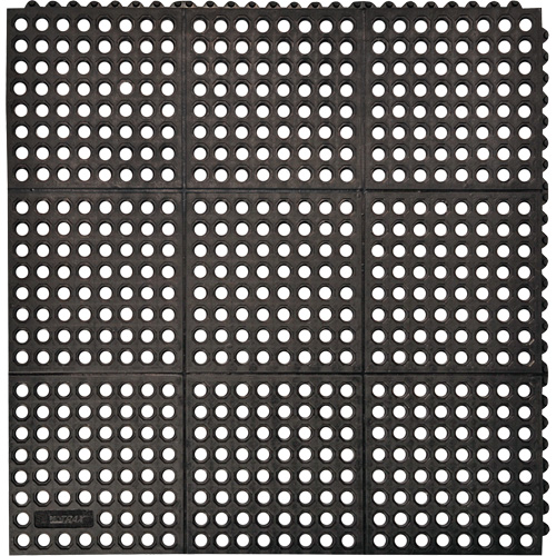 Tapis antifatigue &agrave; imbrication Cushion-Ease 550, &agrave; fentes, 3' x 3' x 3/4", Noir, Caoutchouc OSI Industrial Sales