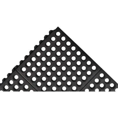 Tapis antifatigue &agrave; imbrication Cushion-Ease 550, &agrave; fentes, 3' x 3' x 3/4", Noir, Caoutchouc OSI Industrial Sales
