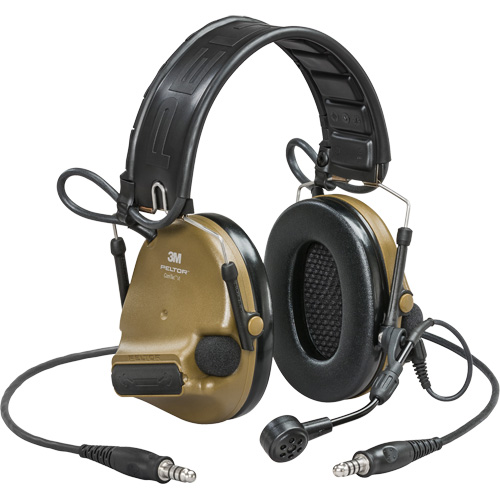 Casque VI NIB avec deux fils de sortie et rail arc Peltor ComTac, Style Bandeau, 23 dB OSI Industrial Sales