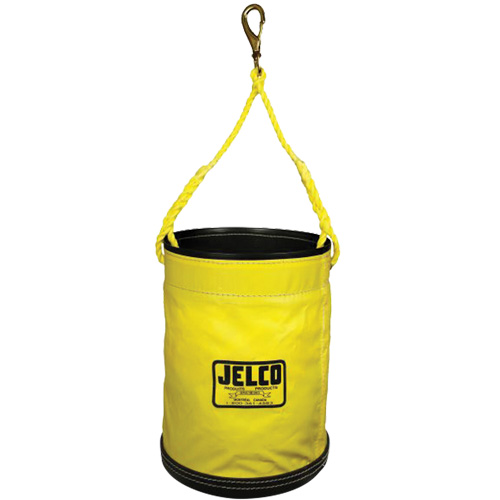 Vinyl Coated Collapsible Bucket, 11" L x 11" W x 16" H, Nylon, Black/Yellow OSI Industrial Sales