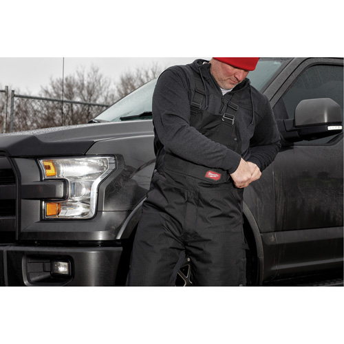 GridIron Short Length Zip-To-Thigh Bib Overall, Men's, 2X-Large, Black OSI Industrial Sales