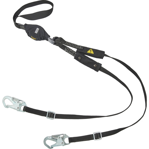 V-Series Utility Energy Absorbing Lanyard, 6', Snap Hook Center, Snap Hook Leg Ends, Nylon OSI Industrial Sales
