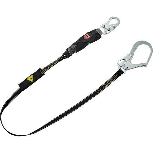 Longe &agrave; amortisseur de choc pour soudage V-Series, 6', Point d'ancrage &agrave; Crochet mousqueton, Crochet mousqueton aux jambes, Kevlar/Nomex OSI Industrial Sales