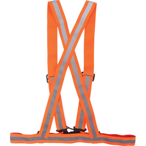 Harnais pour la circulation, Orange haute visibilit&eacute;, Couleur r&eacute;fl&eacute;chissante Argent, Moyen OSI Industrial Sales