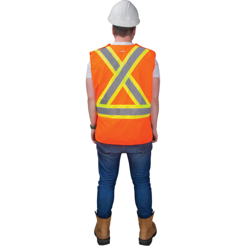 Veste d'arpenteur haute visibilit&eacute; conforme &agrave; la CSA, Orange haute visibilit&eacute;, Grand, Polyester OSI Industrial Sales